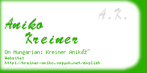 aniko kreiner business card